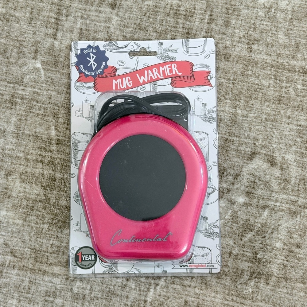 Continental Electric Mug Warmer Bluetooth Speaker Red CP-SA015 USB Charging Port